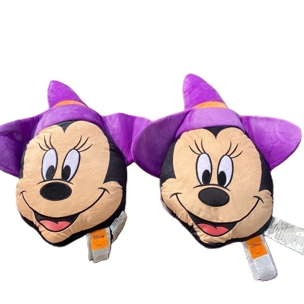 Disney Minnie Mouse Witch Face Throw Pillow Set Bundle Lot NEW Halloween